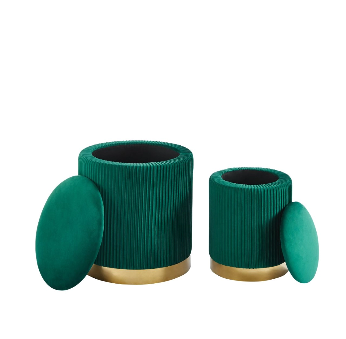 Pufy (zestaw 2 szt.) velvet - Riviera 38 zielone