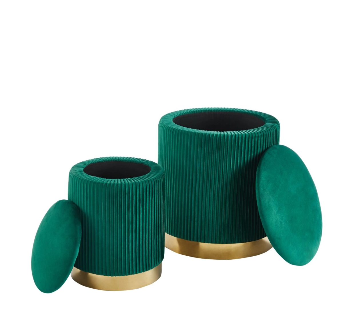 Pufy (zestaw 2 szt.) velvet - Riviera 38 zielone
