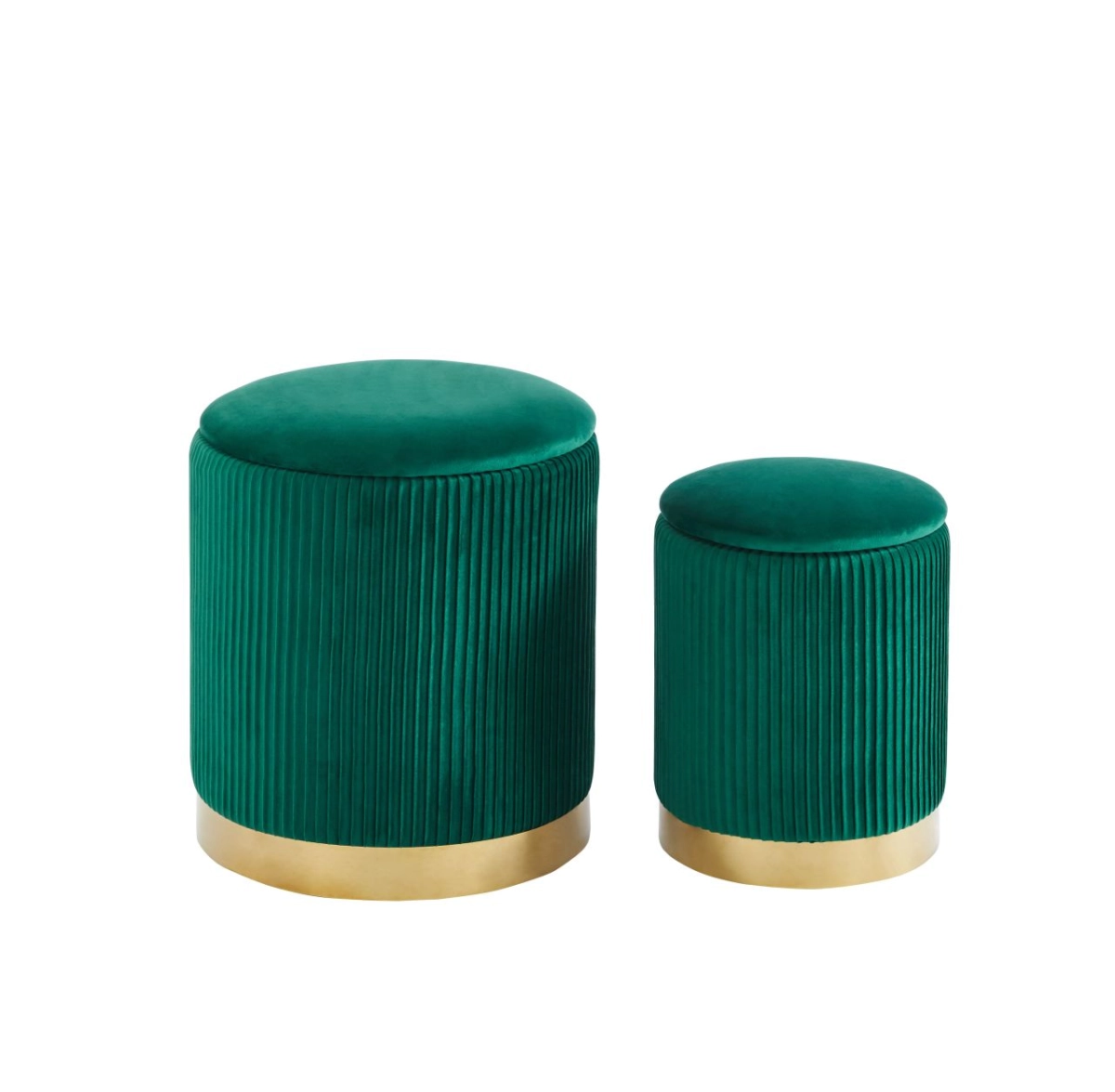Pufy (zestaw 2 szt.) velvet - Riviera 38 zielone