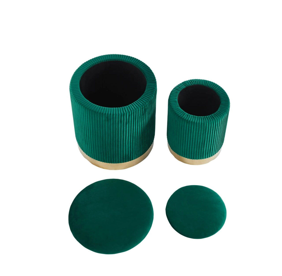 Pufy (zestaw 2 szt.) velvet - Riviera 38 zielone