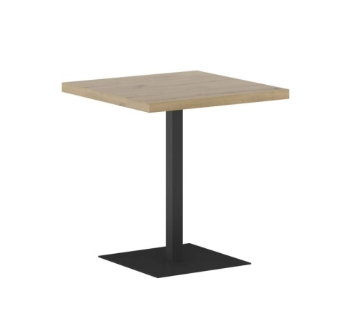 Stolik prostokątny do restauracji 67x67 cm, na czarnej podstawie Alfa