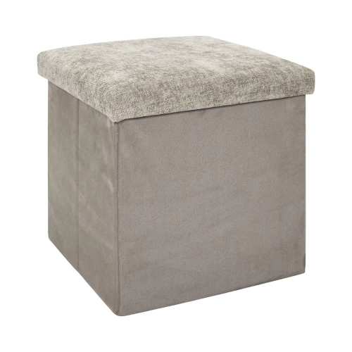 Pufa kwadratowa taupe 38x38 cm, ze schowkiem Vels Intesi