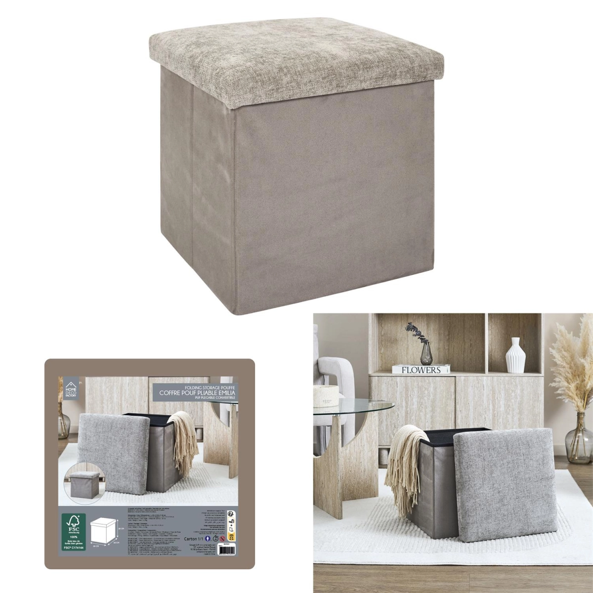 Pufa Vels Intesi taupe