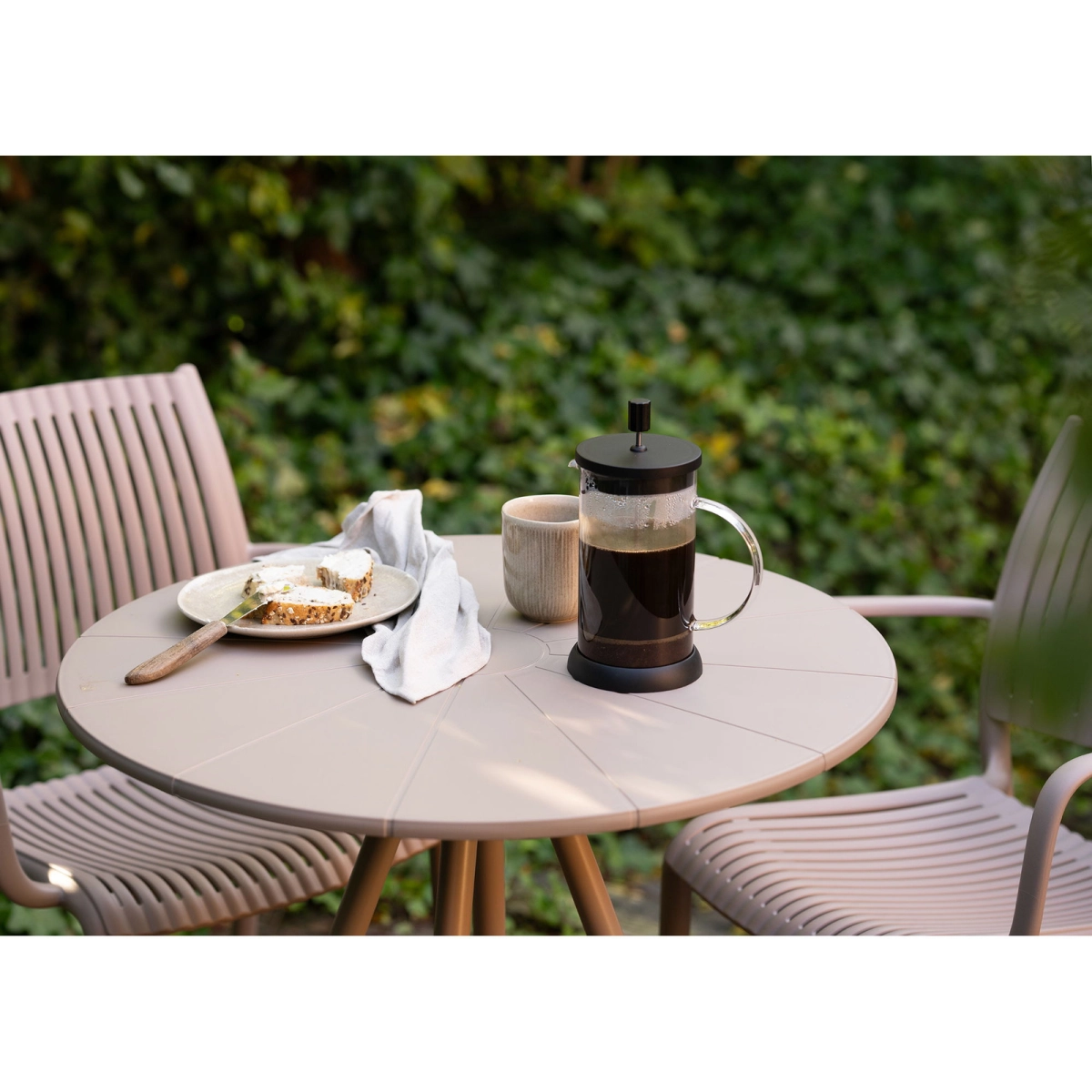 Stół Barletta Bistro okrągły taupe 70cm