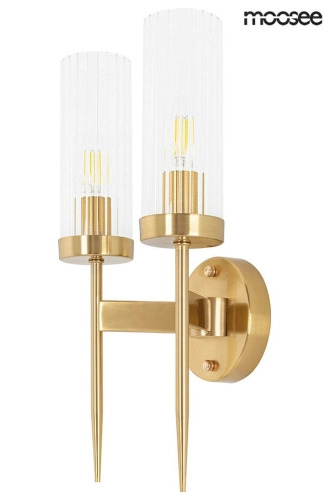 Lampa ścienna złota, do salonu Torch Twin