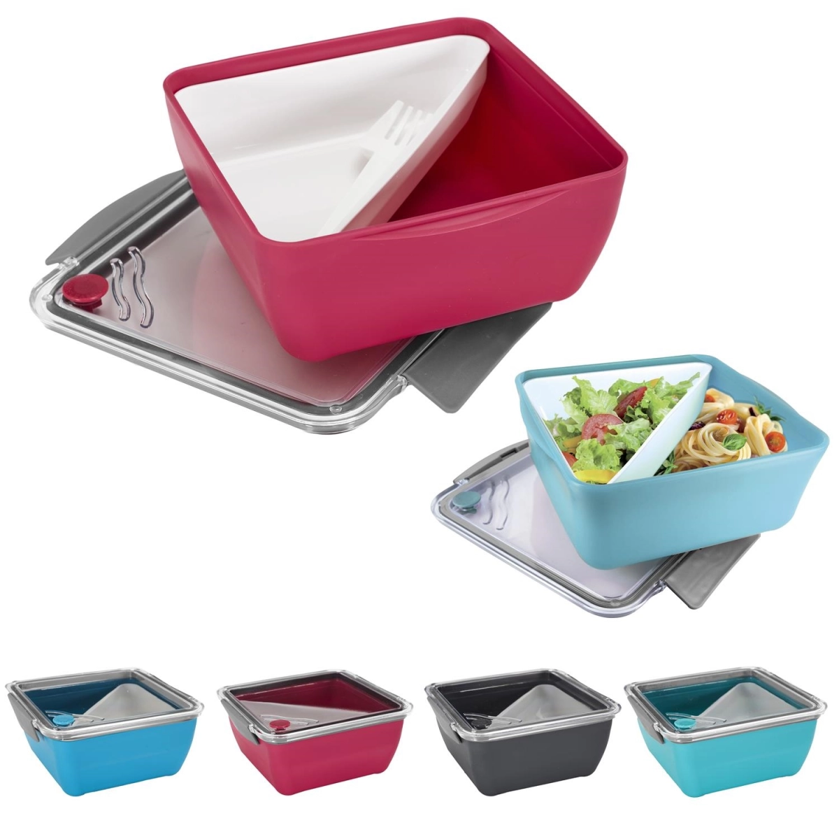 Lunch box Divided z widelcem 2,6l