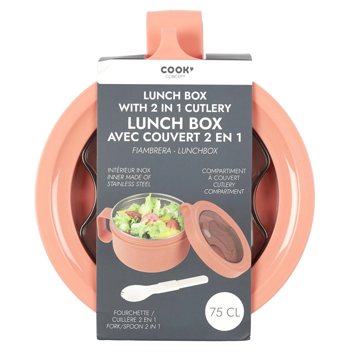 Okrągły Lunch box pomarańczowy