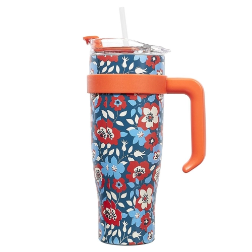 Kubek termiczny Miami Floral czerwony