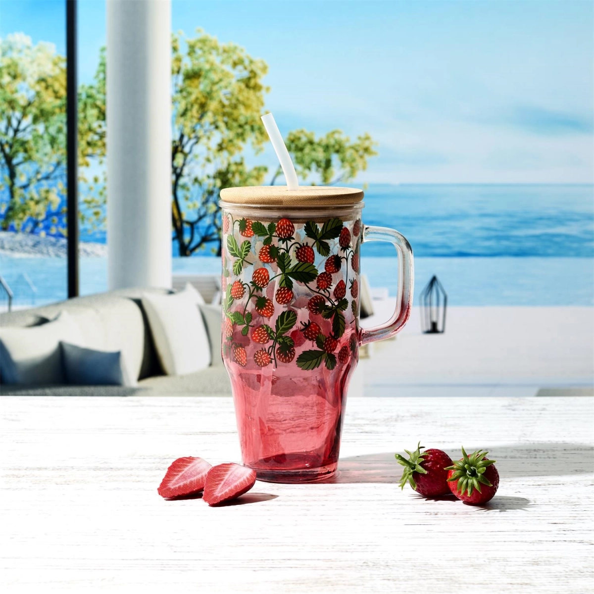 Kubek z pokrywką i słomką Soleo 650ml