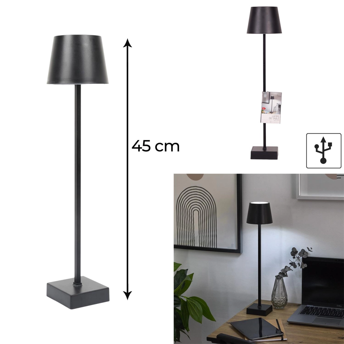 Lampka Blanca 45cm LED na dotyk taupe