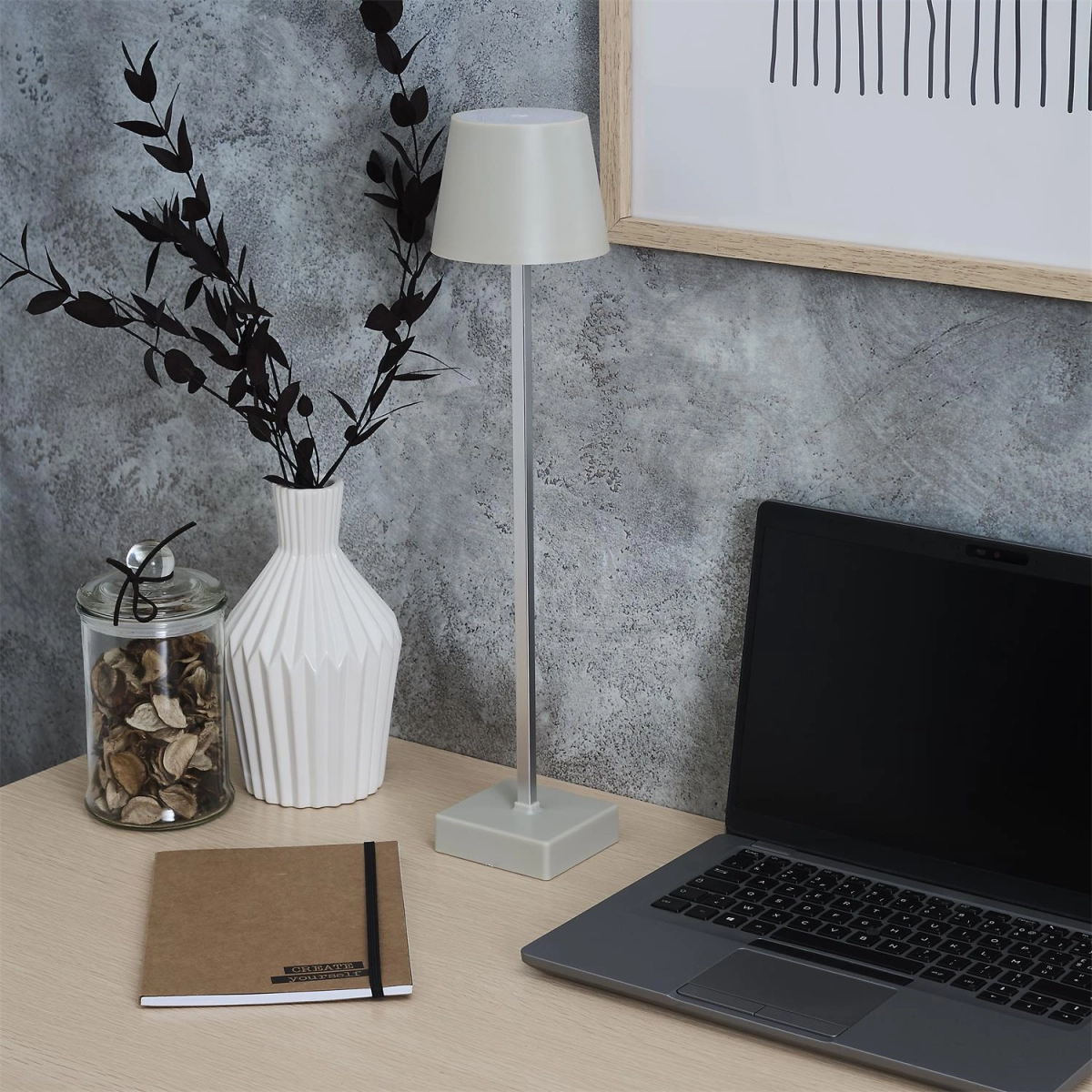 Lampka Blanca 45cm LED na dotyk taupe