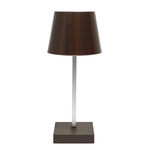 Lampka LED na dotyk, ciemne drewno