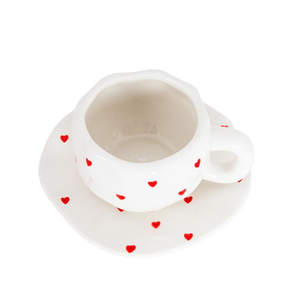 Filiżanka ze spodkiem SHP LOVE biała