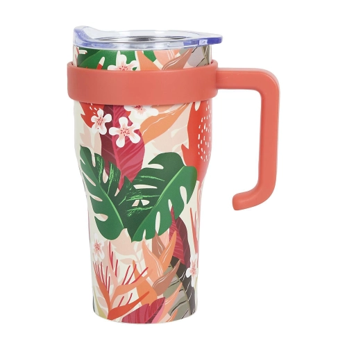 Kubek termiczny, z czerwonym uchwytem Mini Miami Floral