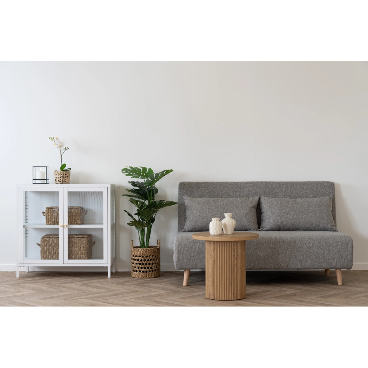 Sofa rozkładana Marlow 2 szara/ nogi