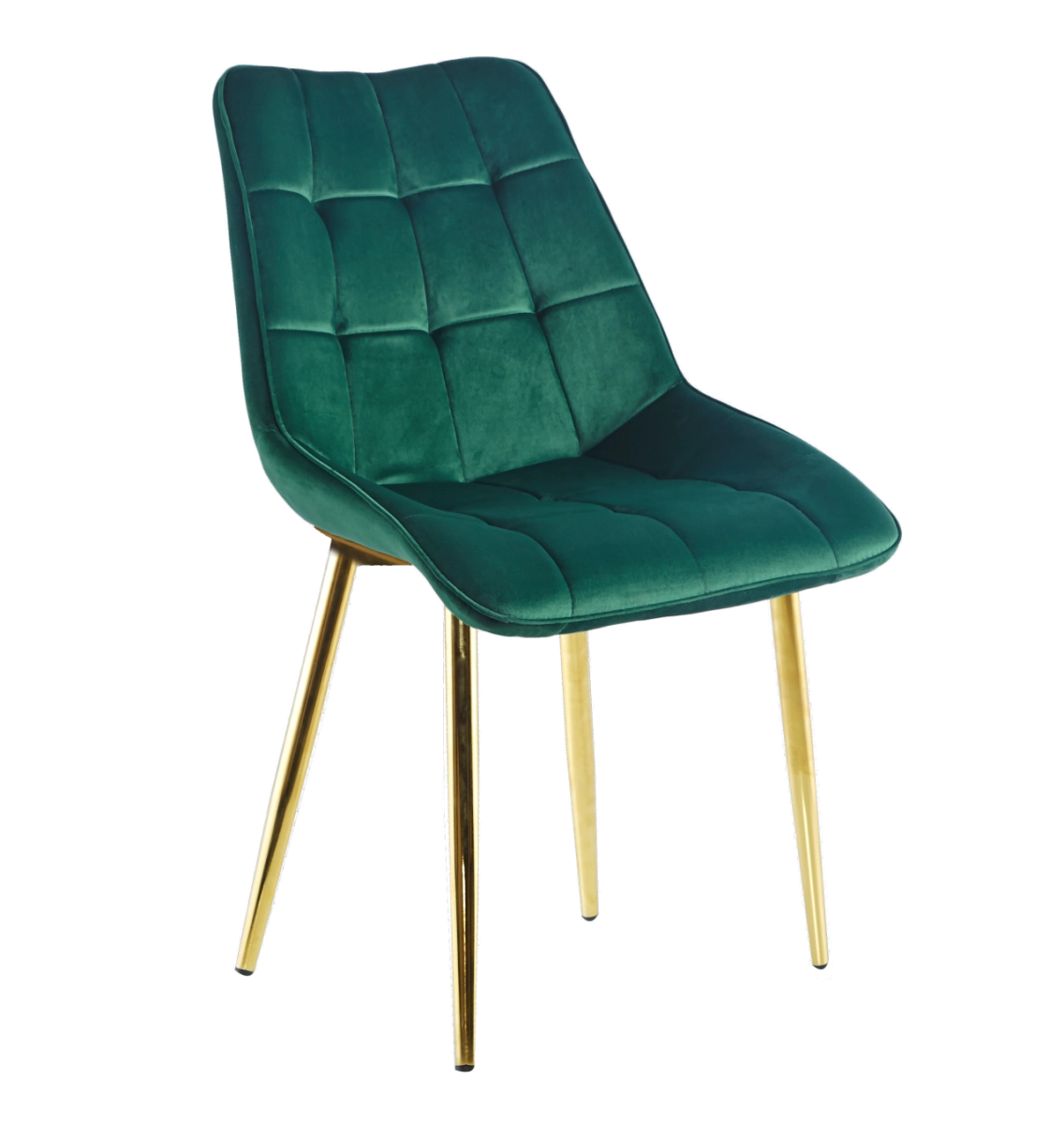 Krzesło velvet (zielone) / złote nogi