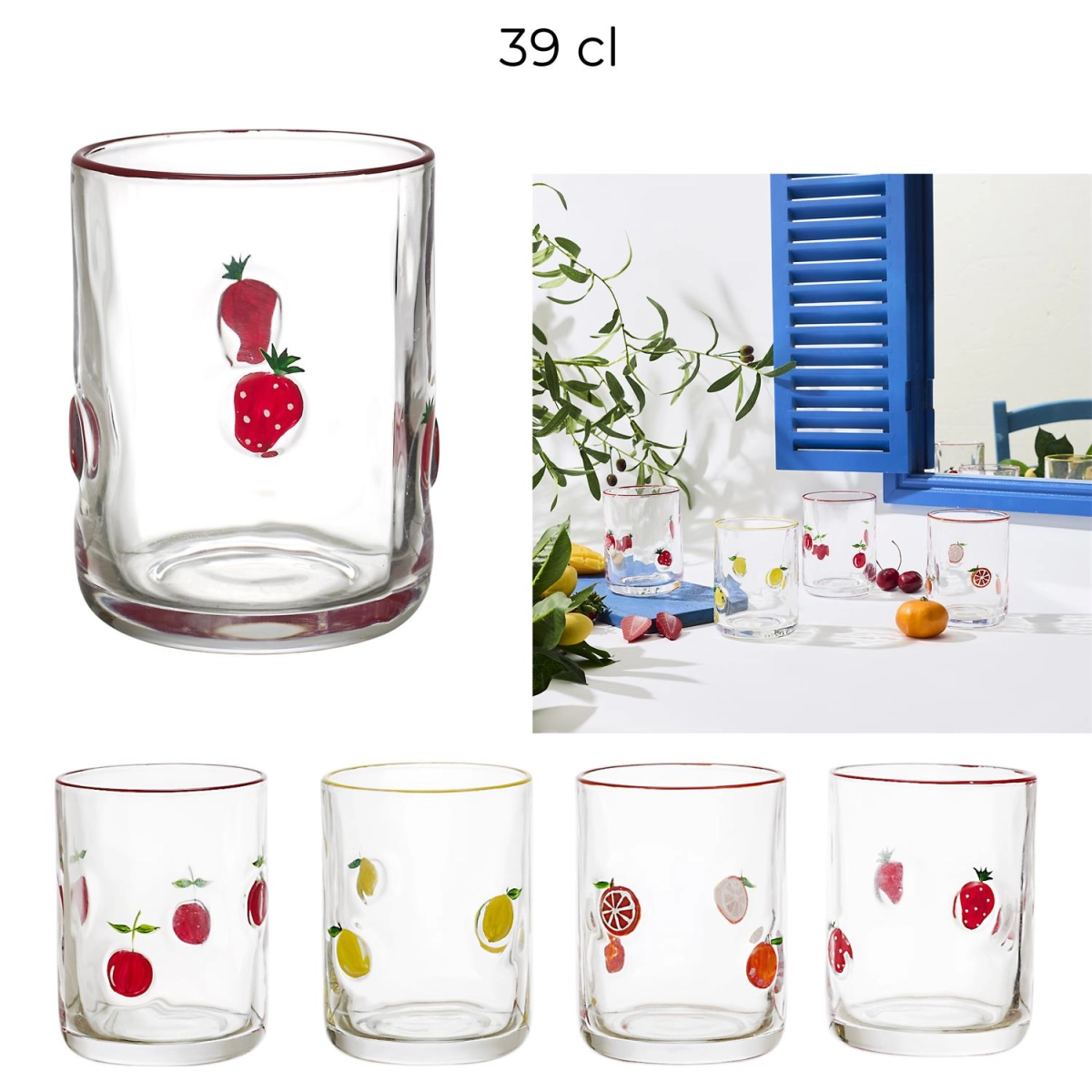 Szklanka w owoce cytryny 390ml