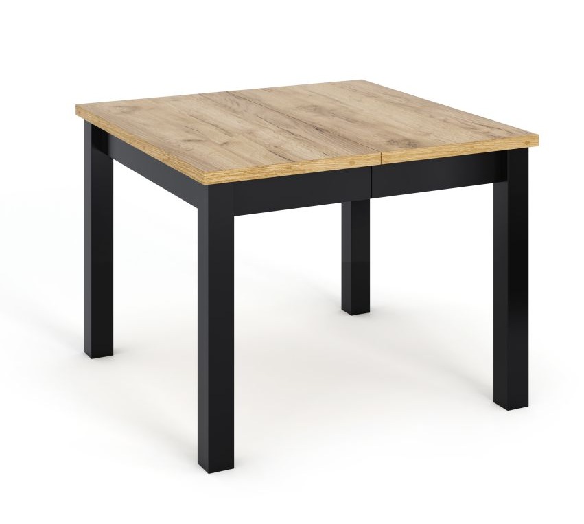 PRZEDSPRZEDAŻ -15% do 13.07 ! Stół rozkładany (dąb złoty craft/czarny) 90 (140-280)x90