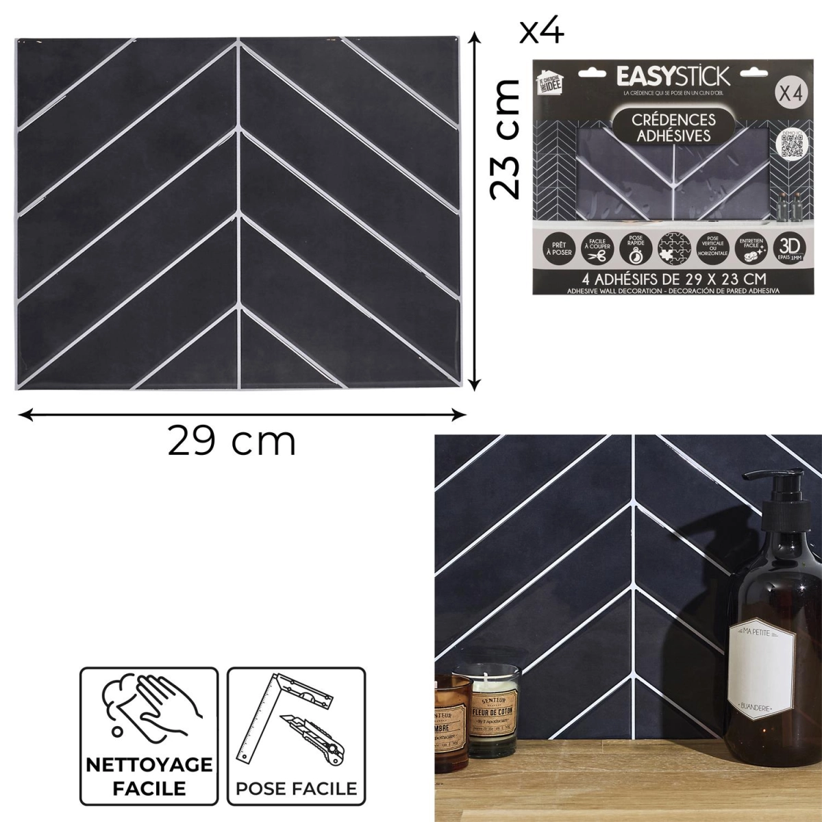 Płytki samoprzylepne na ścianę Easy