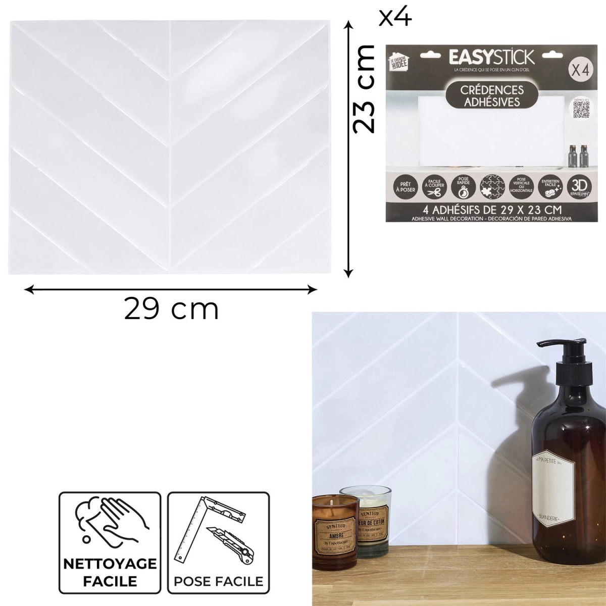 Płytki samoprzylepne na ścianę Easy