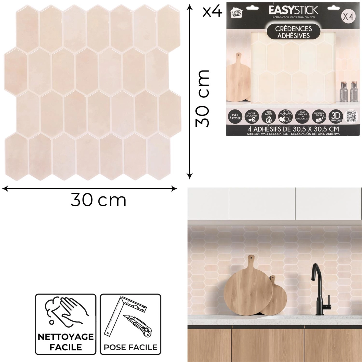 Płytki samoprzylepne na ścianę Easy