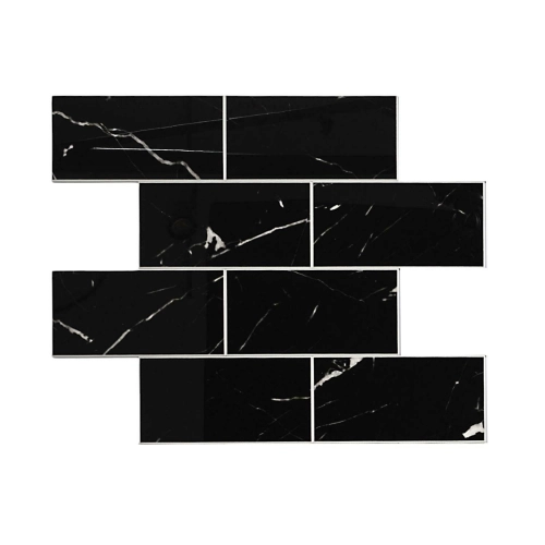 Panel winylowy samoprzylepny, czarny marmur na ścianę, Easy Stick