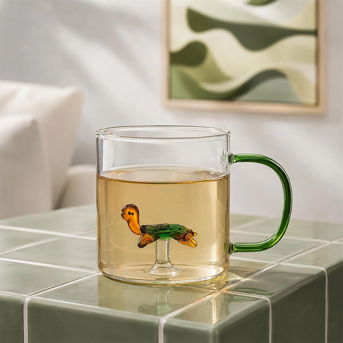Kubek z figurką 300ml żółw