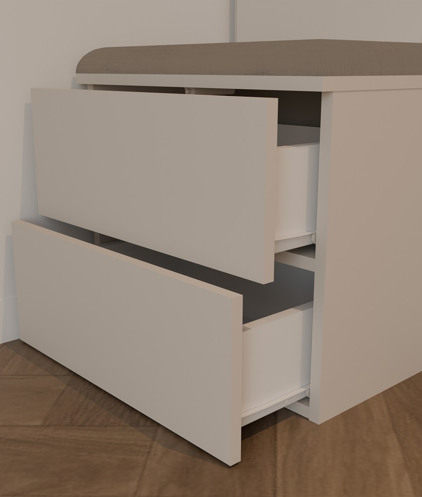Garderoba HAGA 1L2S Szafka 2 Szuflady Do Korytarza KASZMIR BEŻ 238x50x35 cm