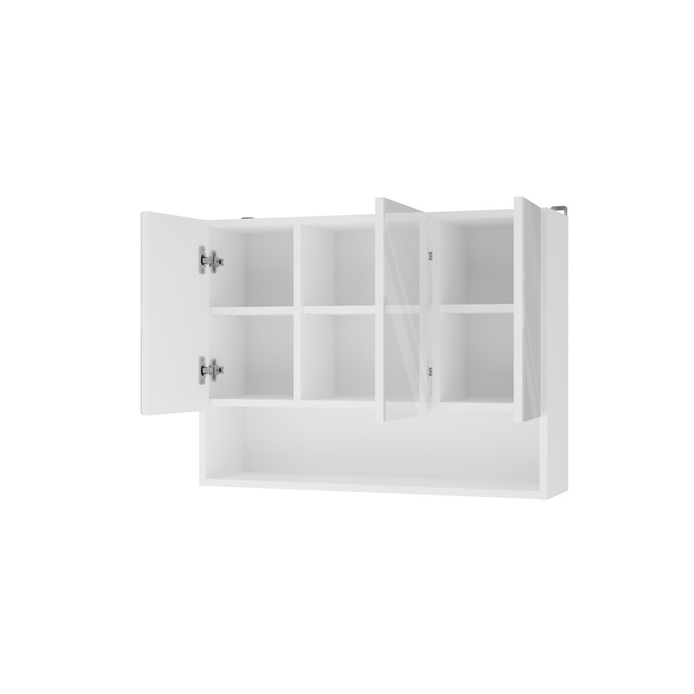 Szafka Łazienkowa Wisząca POLA 3DL/P BIAŁY 80 Cm 3 Lustra z Półką