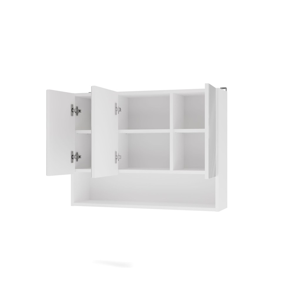 Szafka Łazienkowa Wisząca POLA 3DL/P BIAŁY 80 Cm 3 Lustra z Półką
