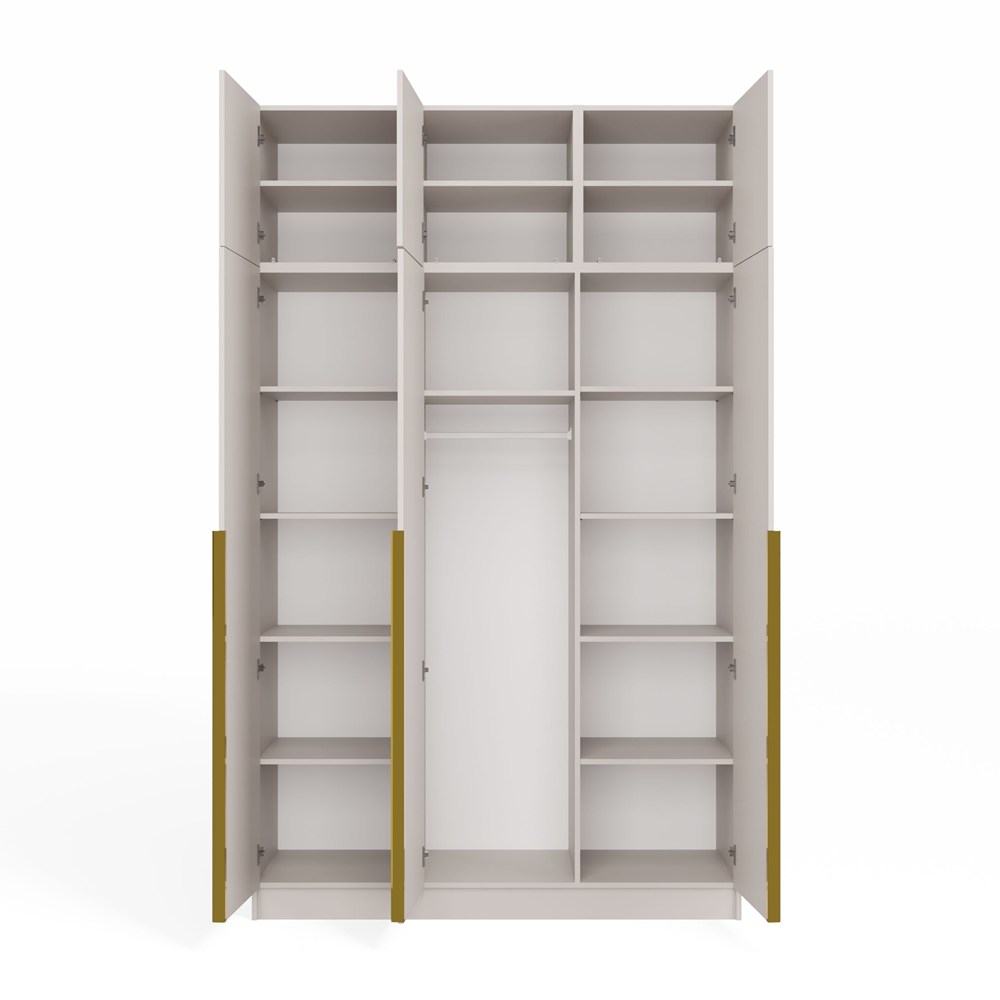 Szafa SENSO 3D Wysoka Z NADSTAWKĄ KASZMIR 150 Cm Drzwi Złote Uchwyty 250 Cm