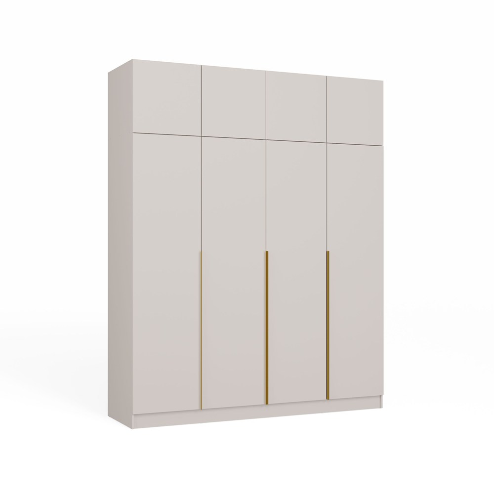 Szafa SENSO 4D Z NADSTAWKĄ Wysoka KASZMIR Drzwi Złote Uchwyty 250x200 Cm