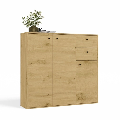 Komoda 120 cm, dąb artisan do salonu lub sypialni Fran