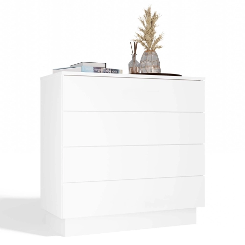 Komoda 85 cm, biała matowa z 4 szufladami Amber 4S