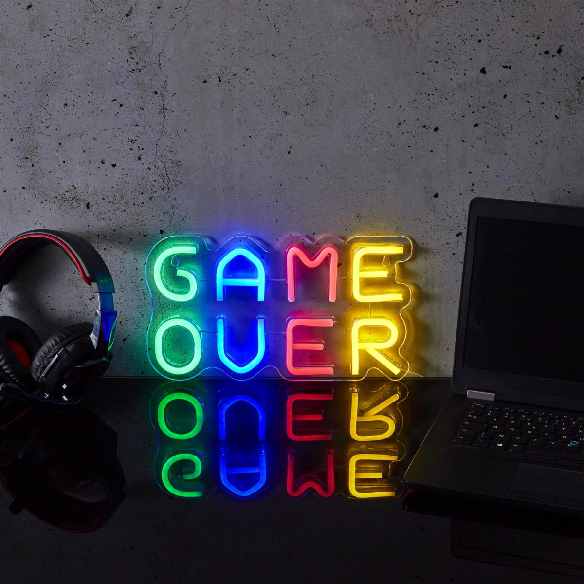 Lampka LED neon Game over