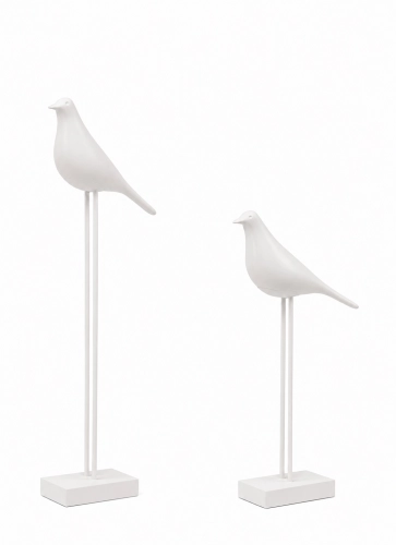 Zestaw 2 dekoracji biała Birdy SHP
