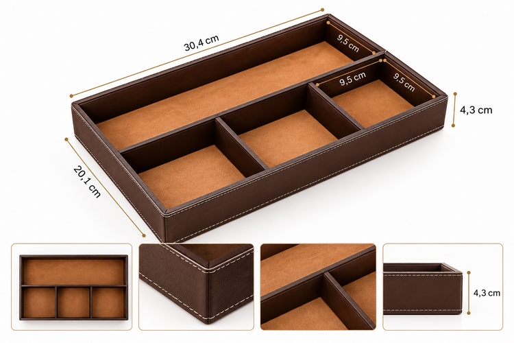Taca dekoracyjna / organizer SHP SKIN ekoskóra