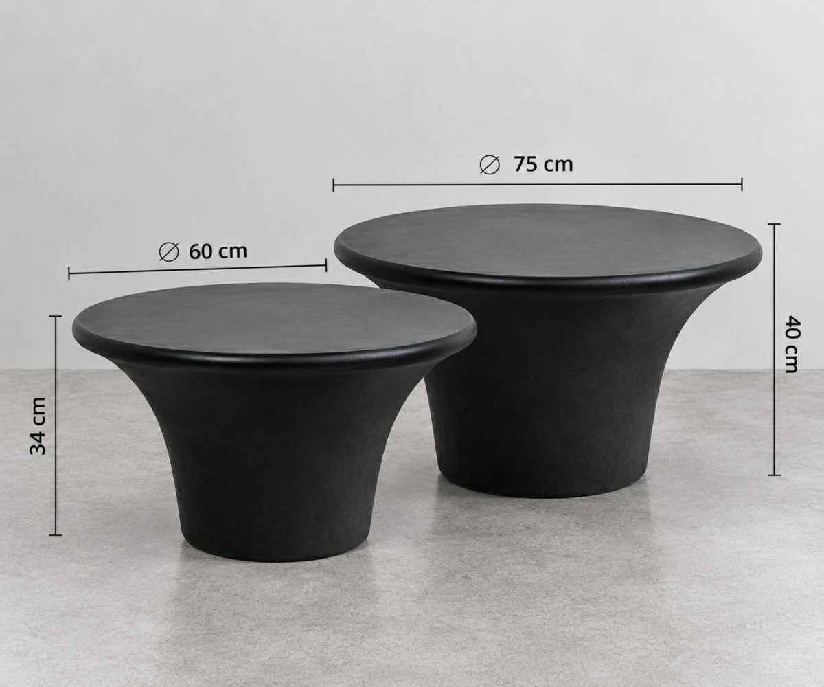 MaMaison zestaw stolików kawowych PODIUM 60 / 75 czarny