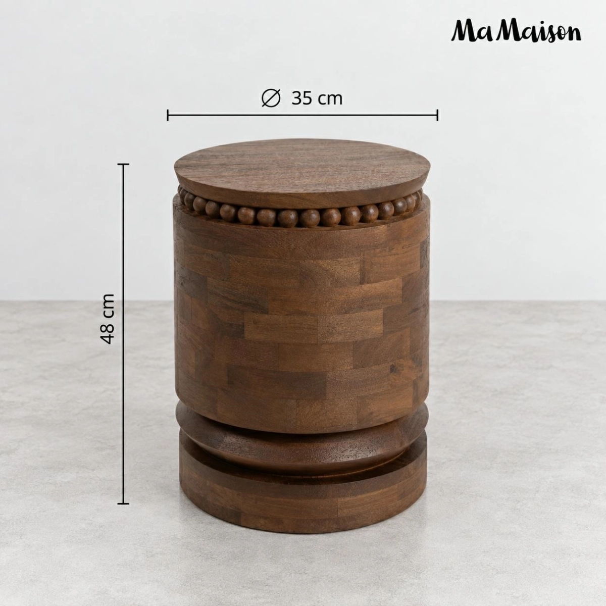 MaMaison stolik MOKA 35 brązowy / drewno mango