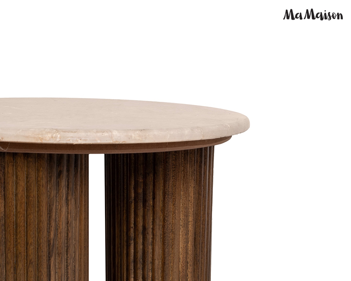 MaMaison stolik RAGNO 50 marmur / drewno