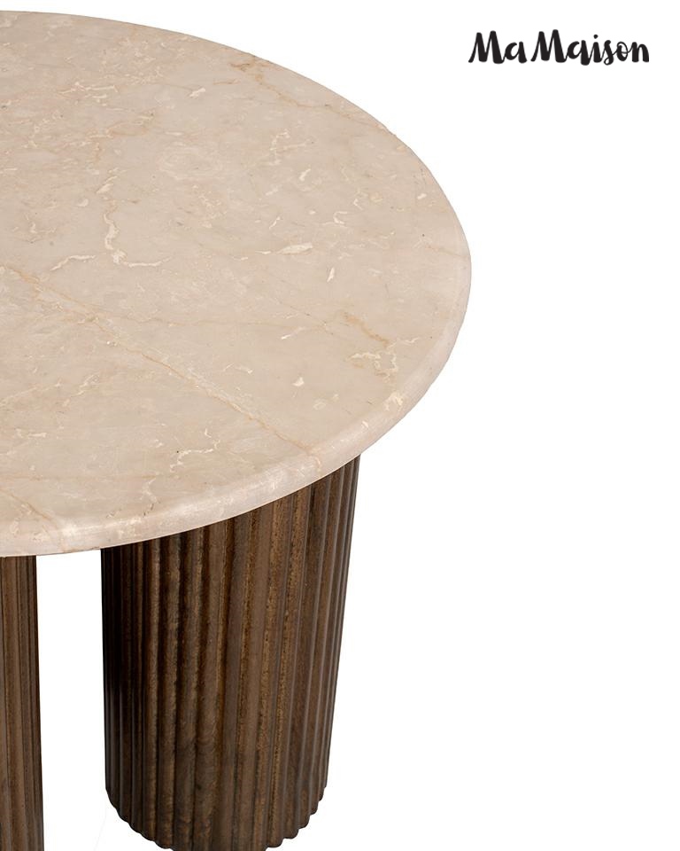 MaMaison stolik RAGNO 50 marmur / drewno