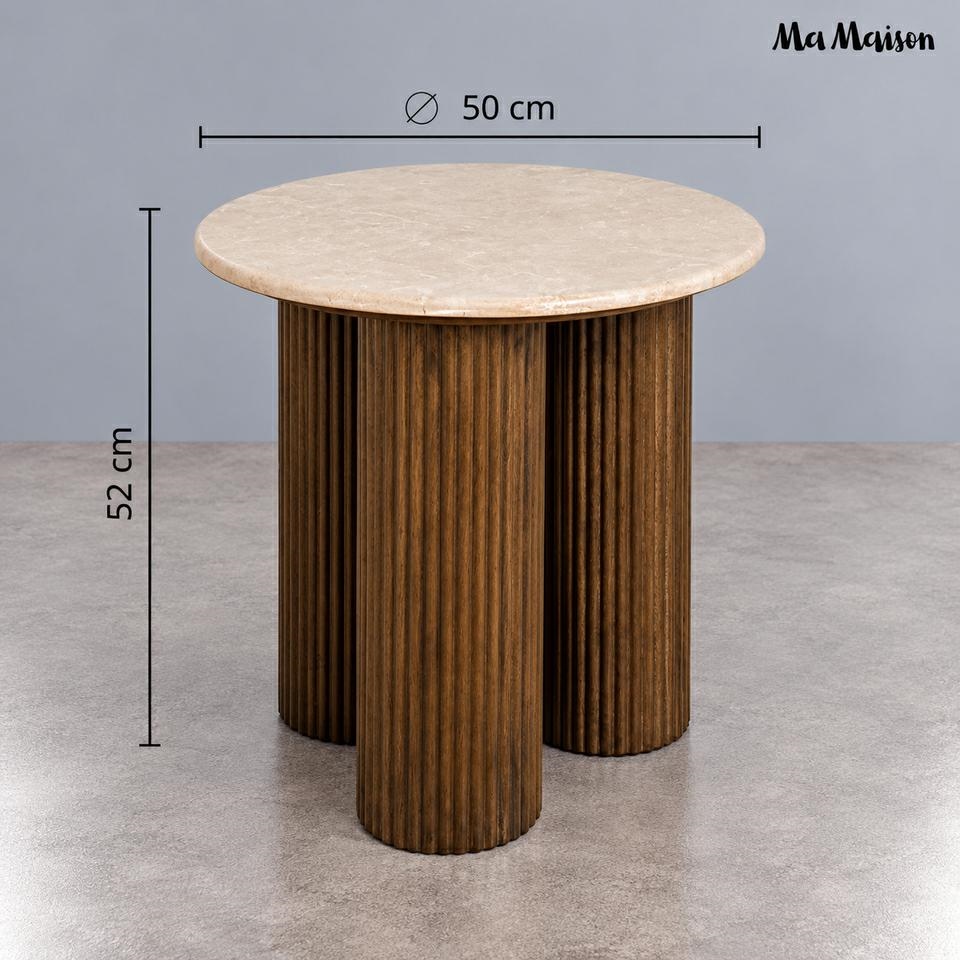 MaMaison stolik RAGNO 50 marmur / drewno