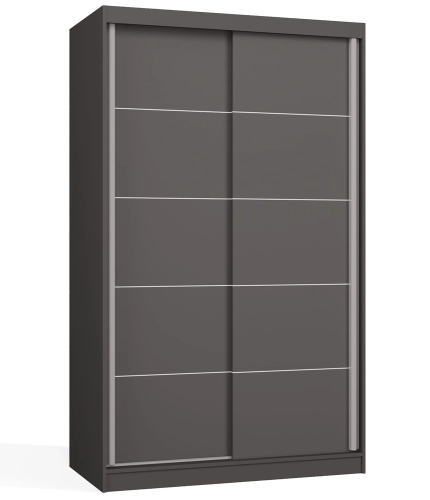 Szafa przesuwna 120 cm, antracyt ze szprosami Iga C