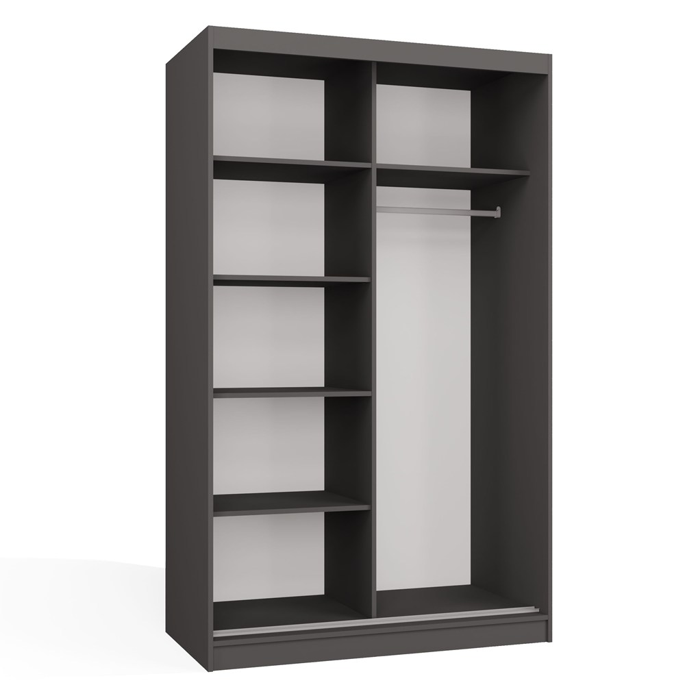 SZAFA Przesuwna IGA 120 CM C ANTRACYT SZPROSY – Nowoczesny Design
