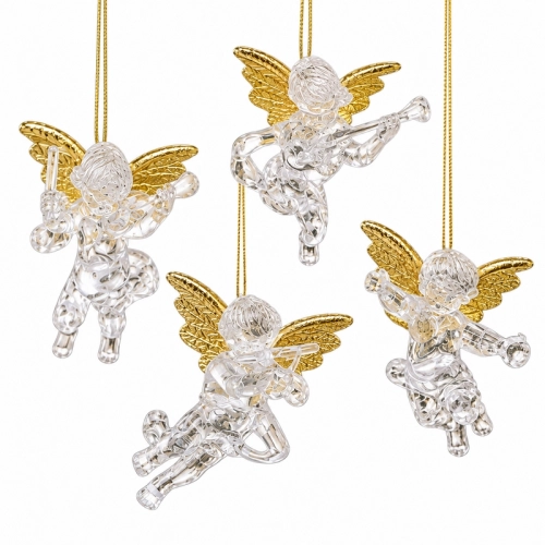 Zestaw 4 ozdób choinkowych / aniołki Angel SHP