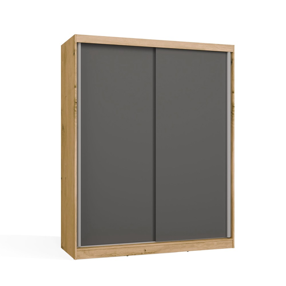 SZAFA Przesuwna IGA 160 CM B DĄB ARTISAN ANTRACYT – Stylowa i Funkcjonalna