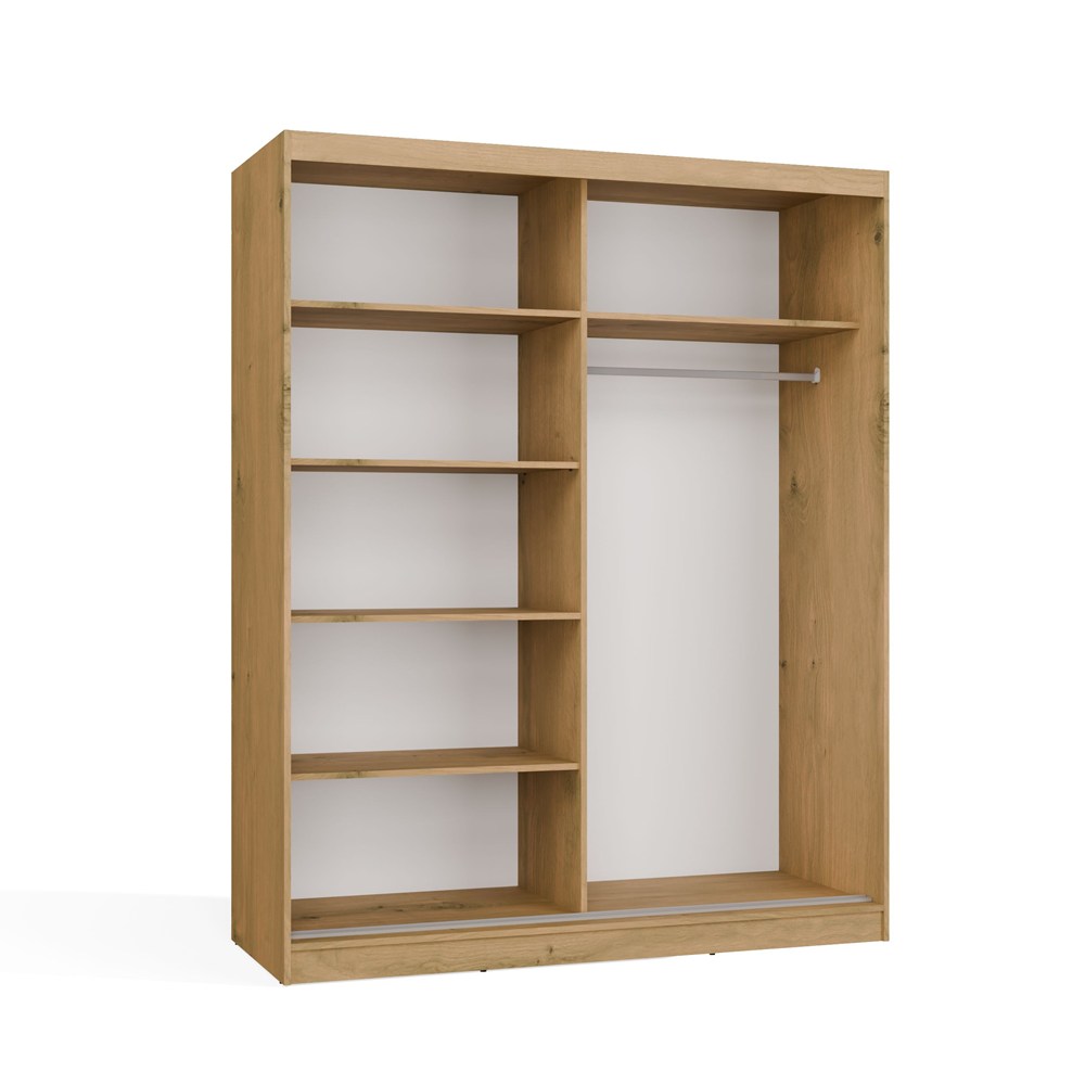 SZAFA Przesuwna IGA 160 2 Lustra DĄB ARTISAN BIEL – Nowoczesny Design