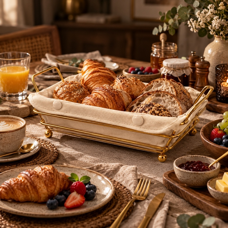 Koszyk na pieczywo SHP BREADY złoty