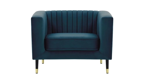 Fotel z przeszyciami, w stylu glamour Slender