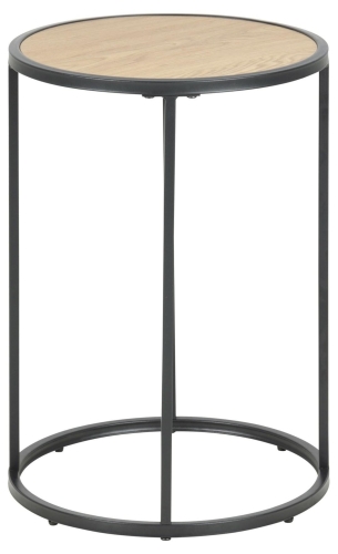 Stolik okrągły 40 cm, dąb do salonu Seaford